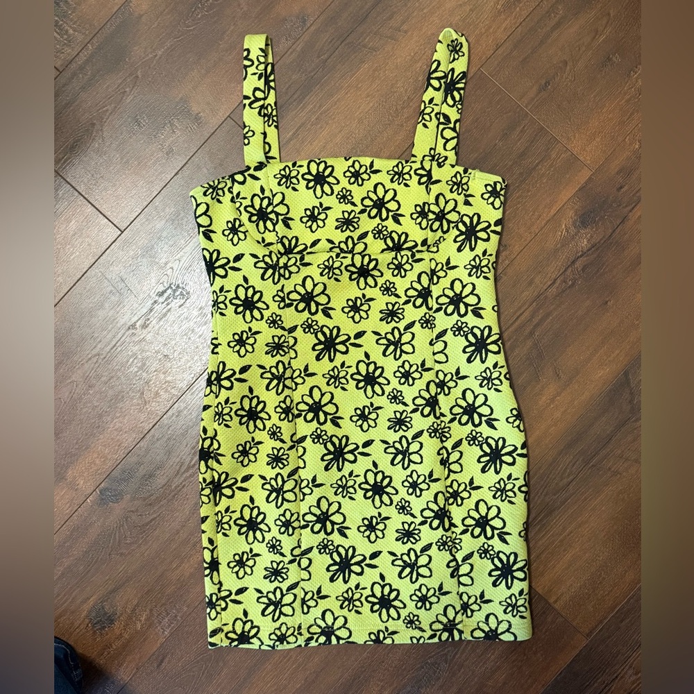 Forever 21 Olive Green Black Floral Mini Dress